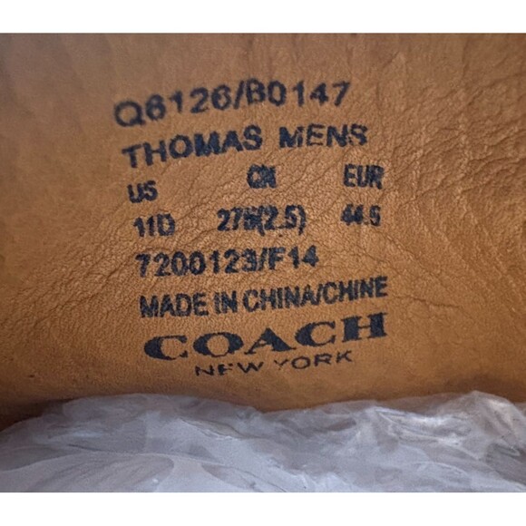 Coach Thomas $295 Men's Slip Ons Loafers Shoes Size 11 D Leather Brown - Picture 11 of 11